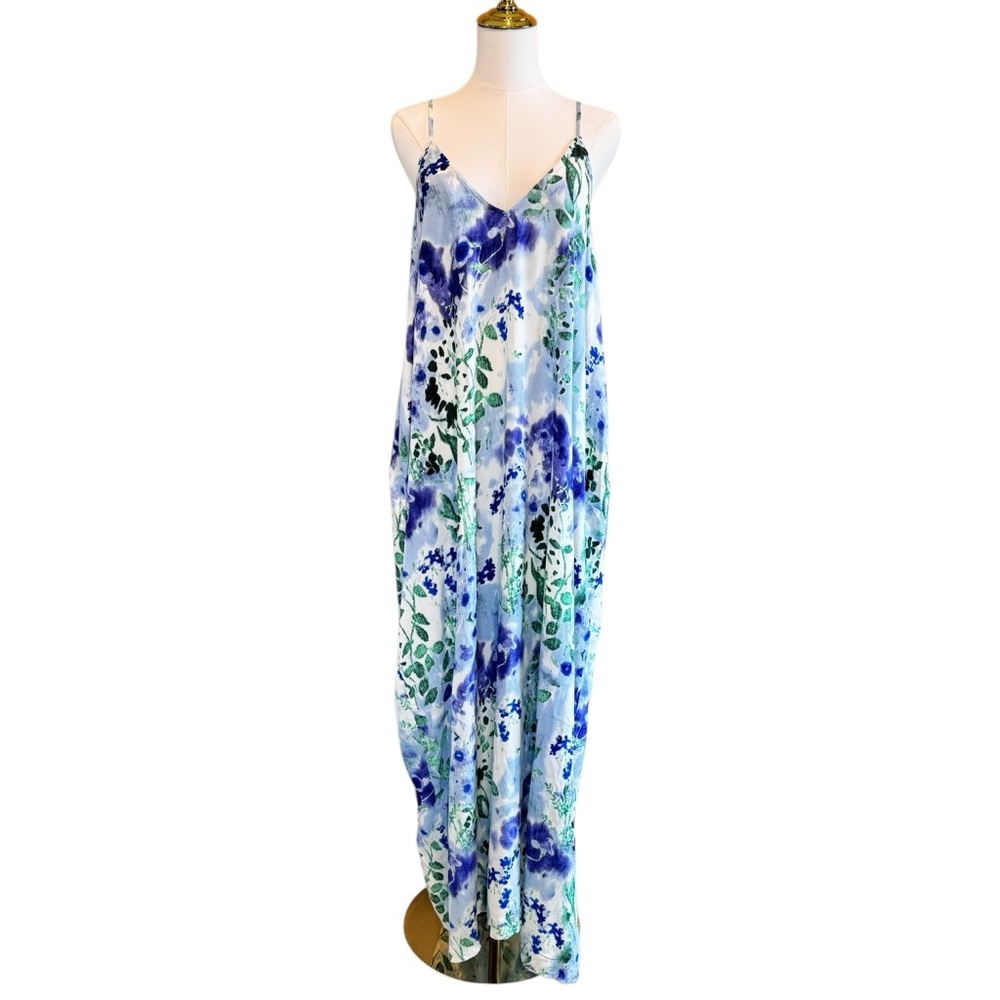 Lovestitch Blue and Green Floral Maxi Dress